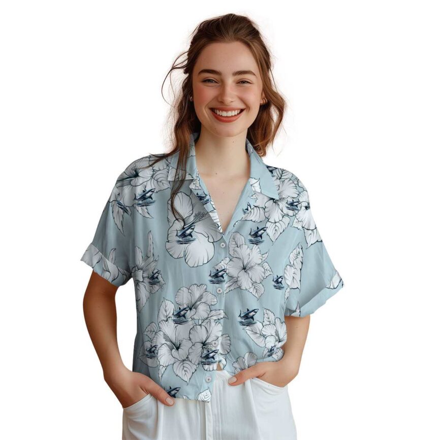 Shark Hibiscus Flower Hawaiian Shirt Top rated