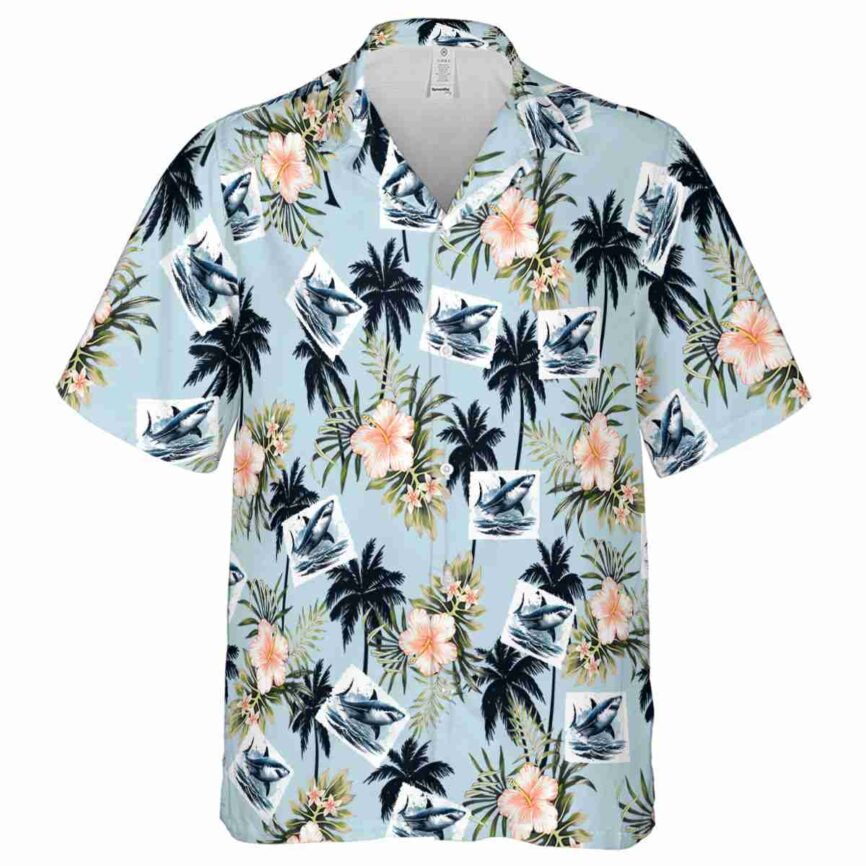 Shark Hibiscus Palm Hawaiian Shirt Fashion forward
