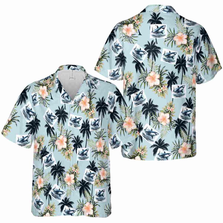Shark Hibiscus Palm Hawaiian Shirt Premium grade