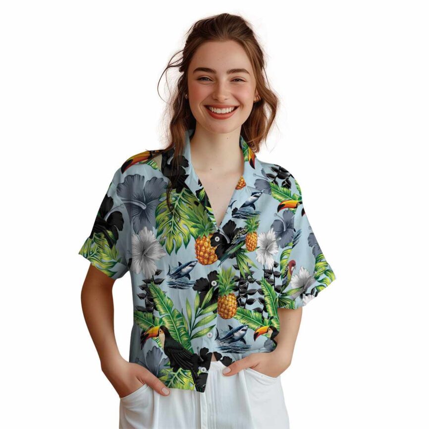 Shark Leafy Toucan Hawaiian Shirt Top rated