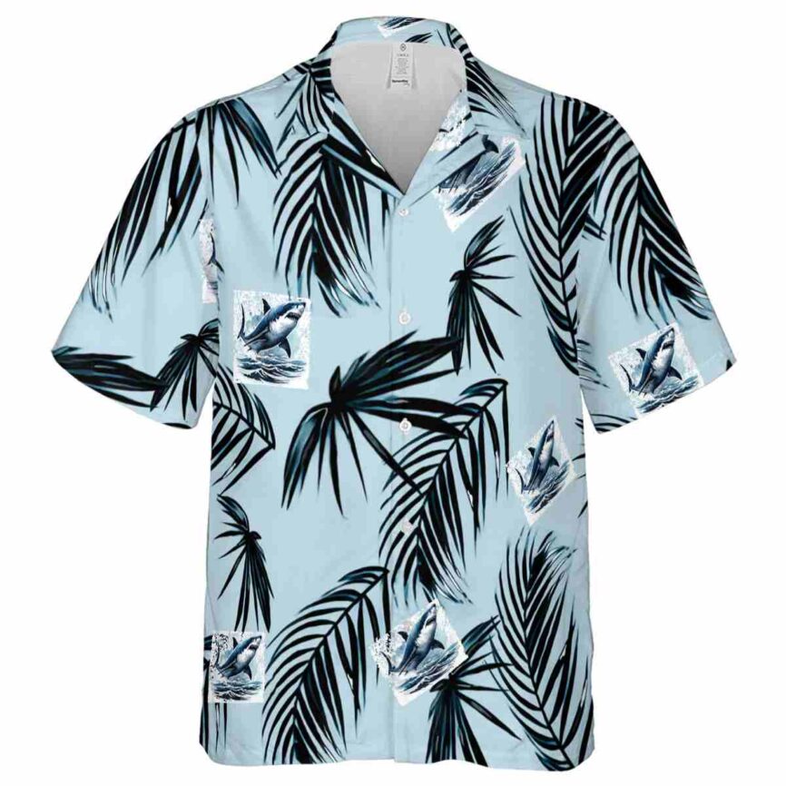Shark Monochrome Palm Hawaiian Shirt Fashion forward