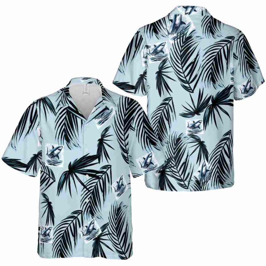 Shark Monochrome Palm Hawaiian Shirt Premium grade