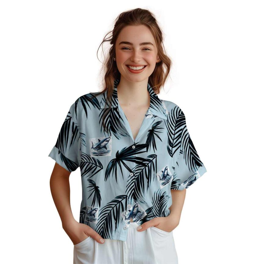 Shark Monochrome Palm Hawaiian Shirt Top rated