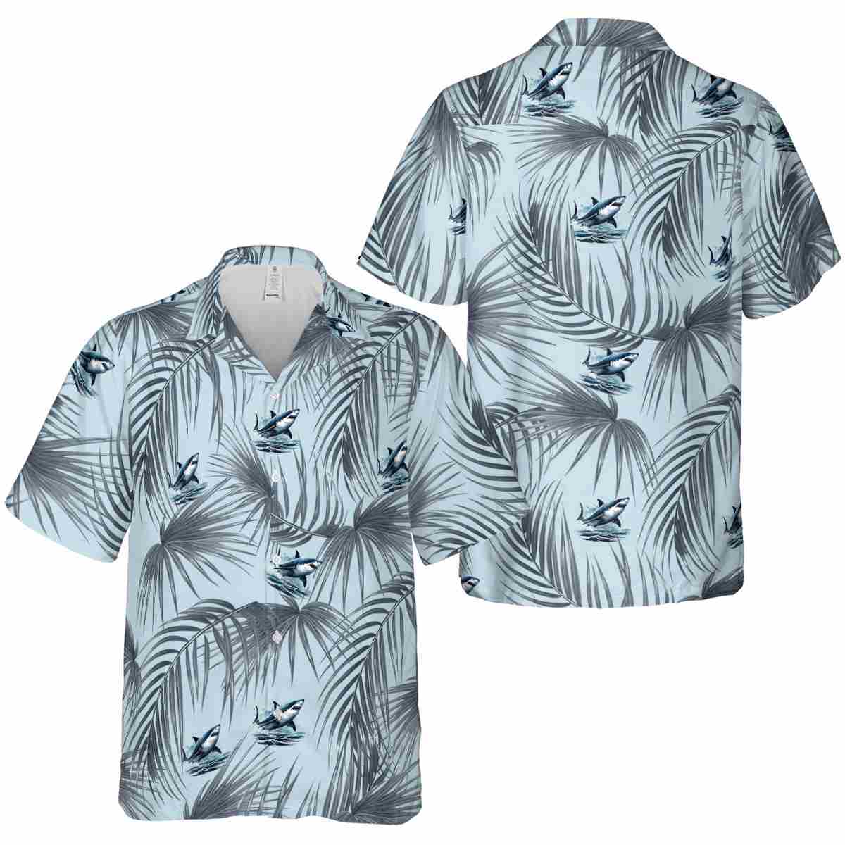 Shark Palm Frond Hawaiian Shirt Premium grade Shark Palm Frond Hawaiian Shirt Premium grade