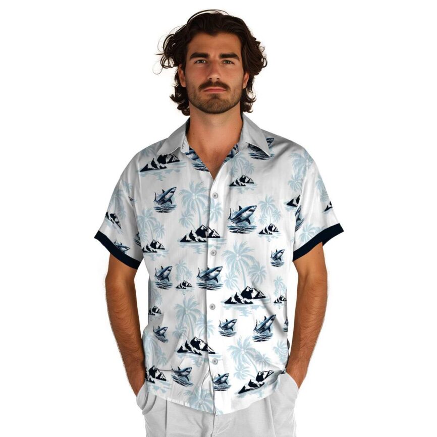 Shark Palm Island Graphic Hawaiian Shirt New Arrival