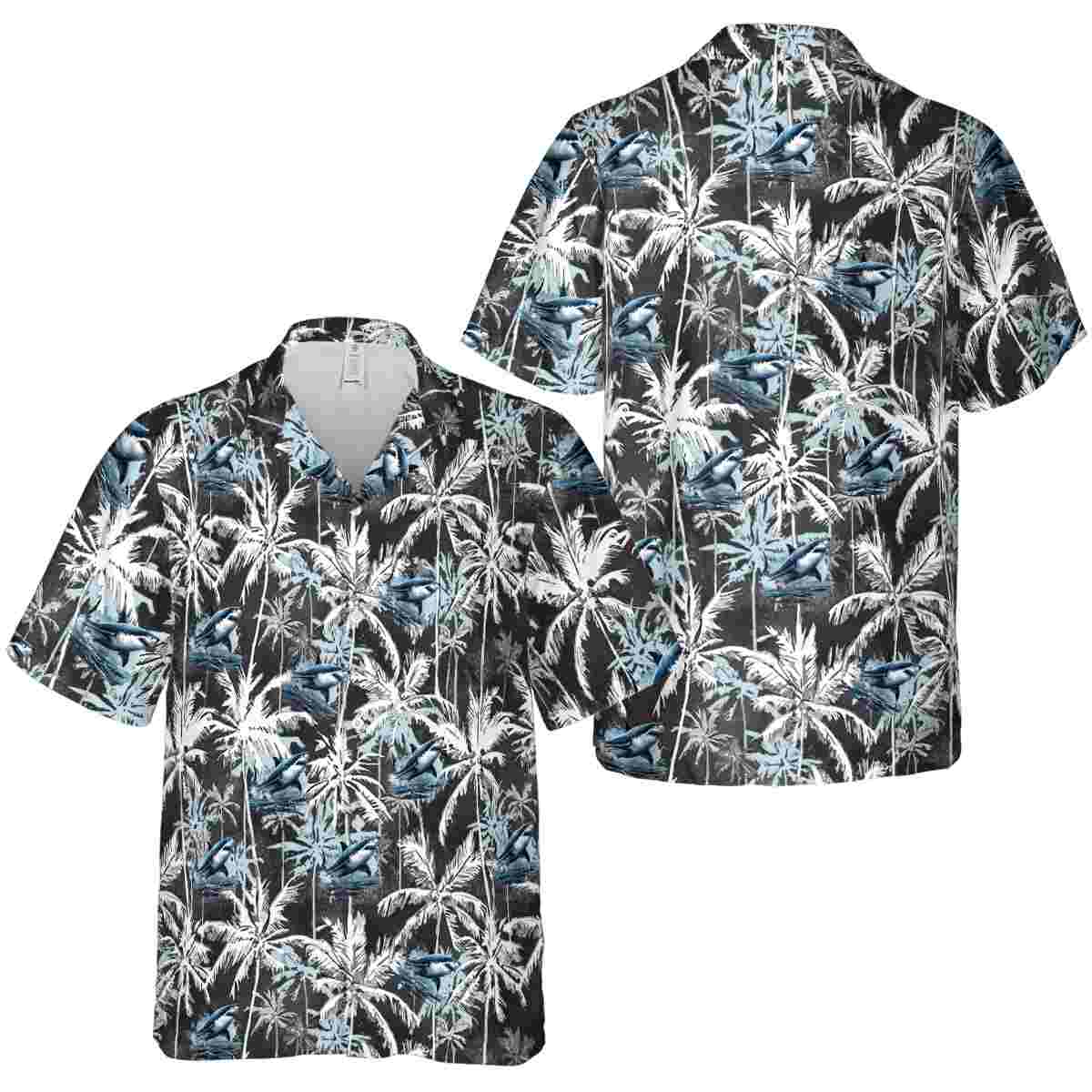 Shark Palm Themed Hawaiian Shirt Premium grade Shark Palm Themed Hawaiian Shirt Premium grade