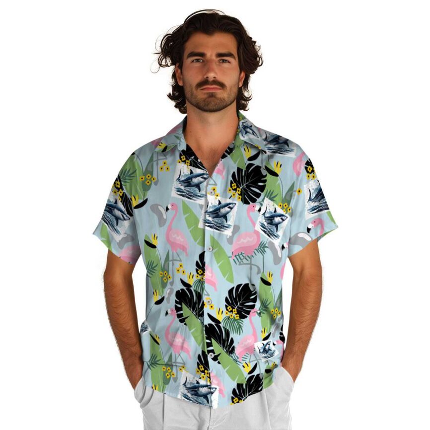 Shark Pink Flamingo Hawaiian Shirt New Arrival