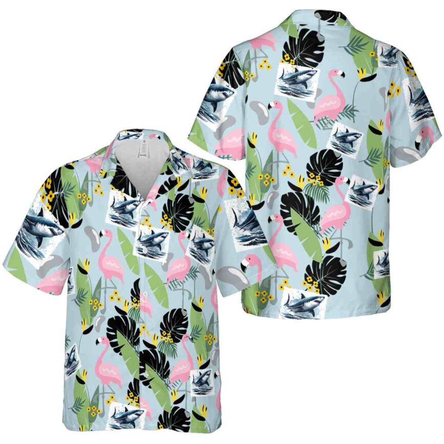 Shark Pink Flamingo Hawaiian Shirt Premium grade