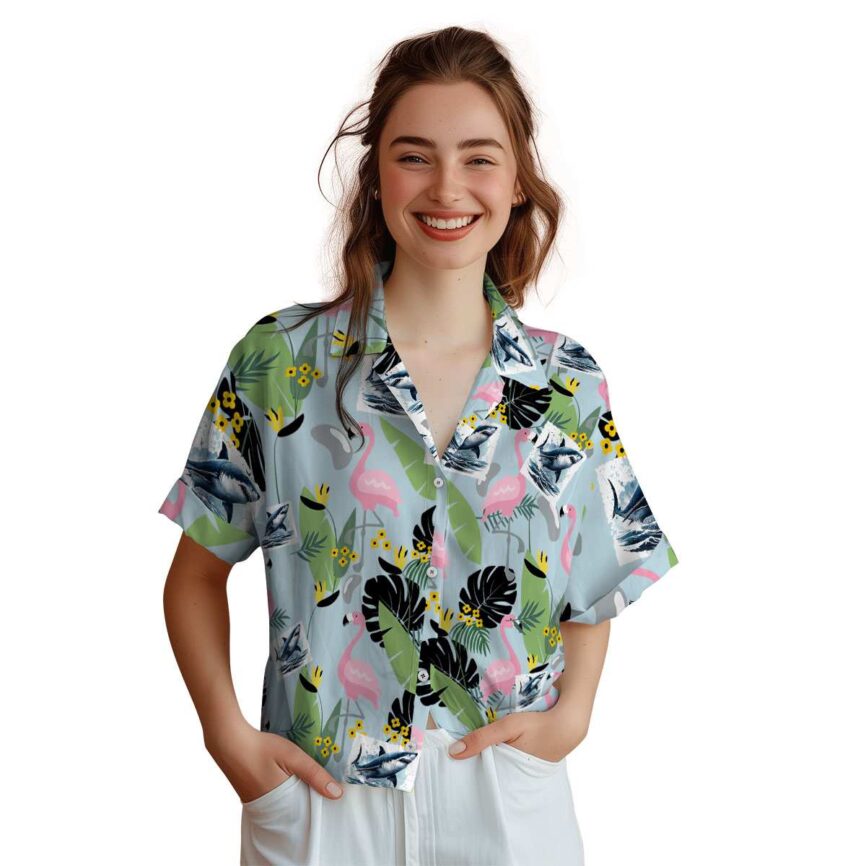 Shark Pink Flamingo Hawaiian Shirt Top rated