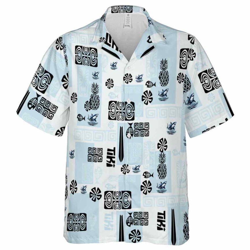 Shark Tiki Motifs Hawaiian Shirt Fashion forward