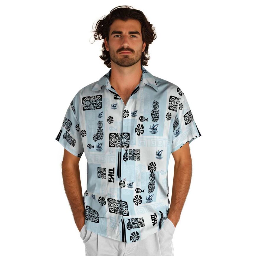 Shark Tiki Motifs Hawaiian Shirt New Arrival