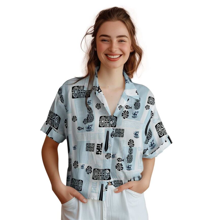 Shark Tiki Motifs Hawaiian Shirt Top rated