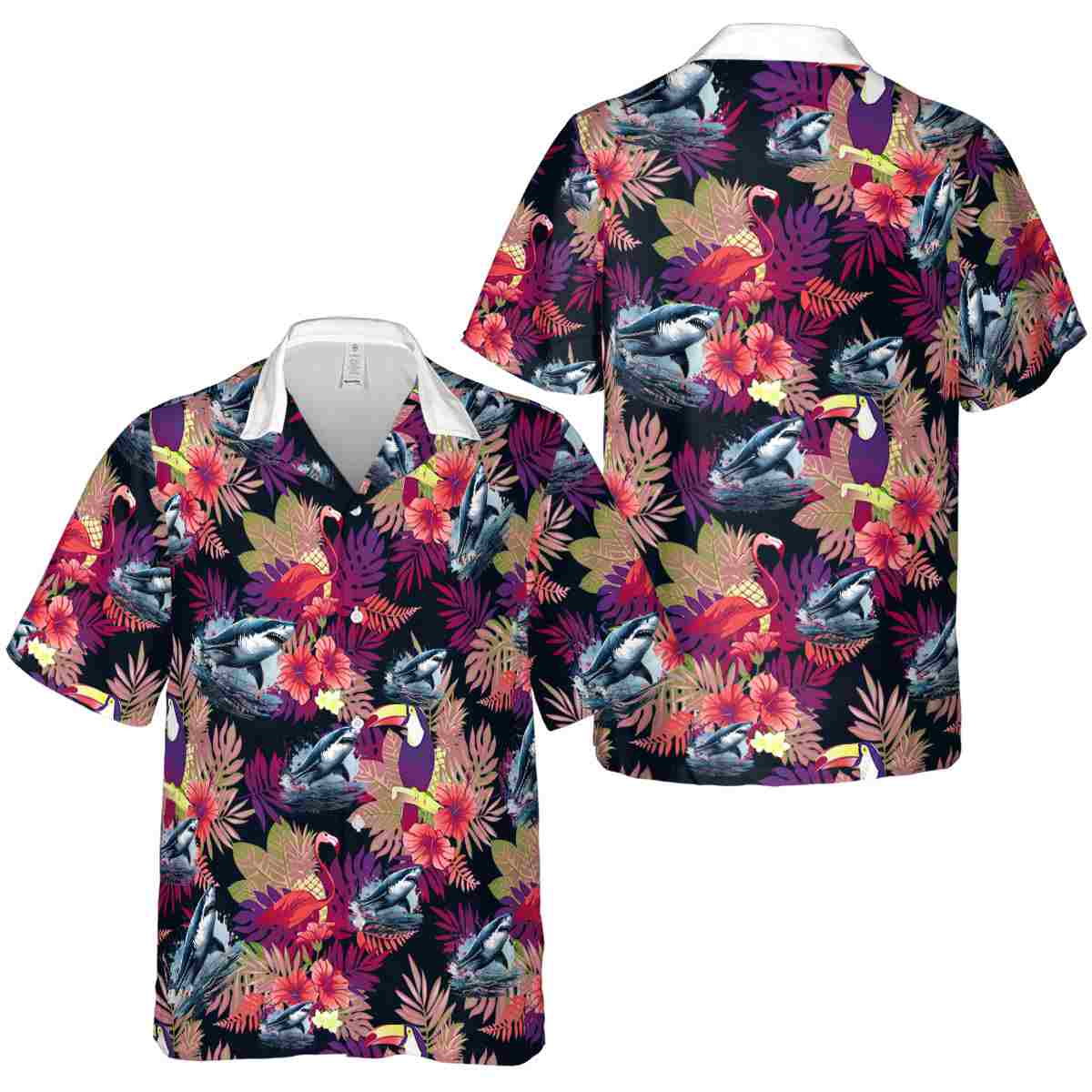 Shark Tropical Bird Hawaiian Shirt Premium grade Shark Tropical Bird Hawaiian Shirt Premium grade