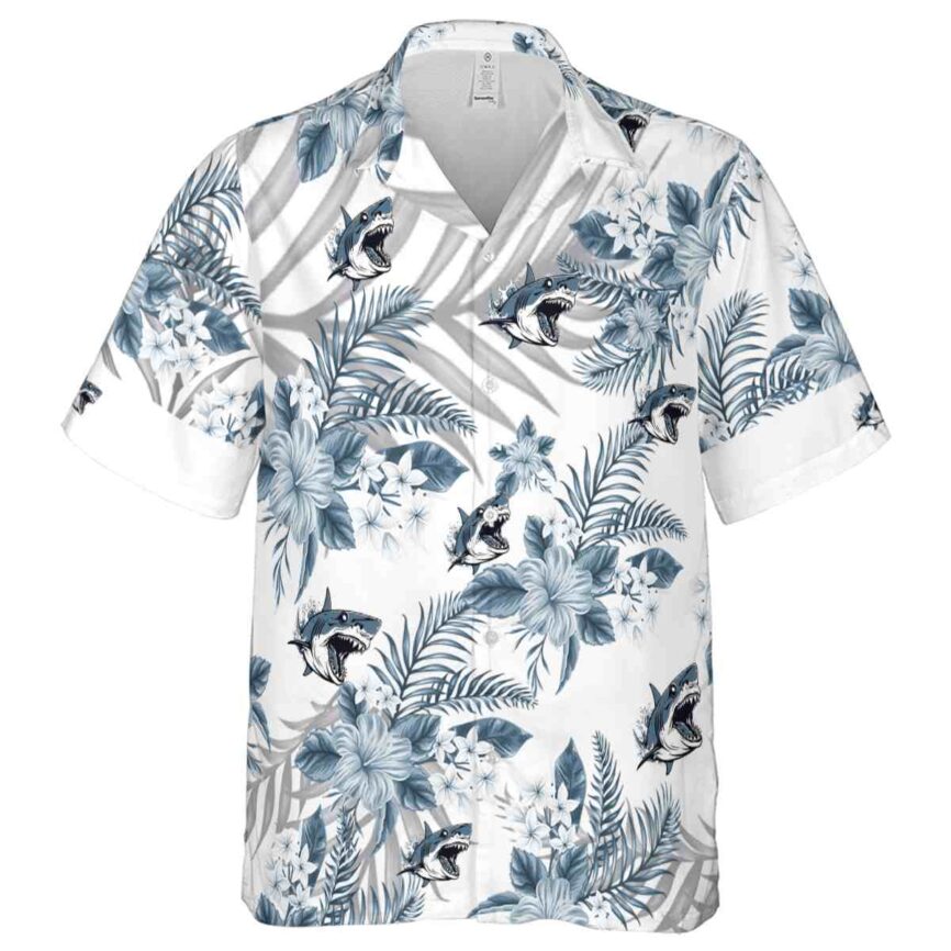 Shark Tropical Blossom Hawaiian Shirt Fashion forward