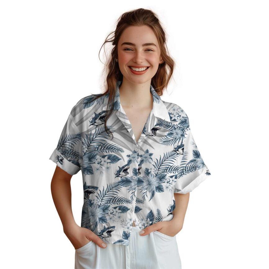 Shark Tropical Blossom Hawaiian Shirt Top rated