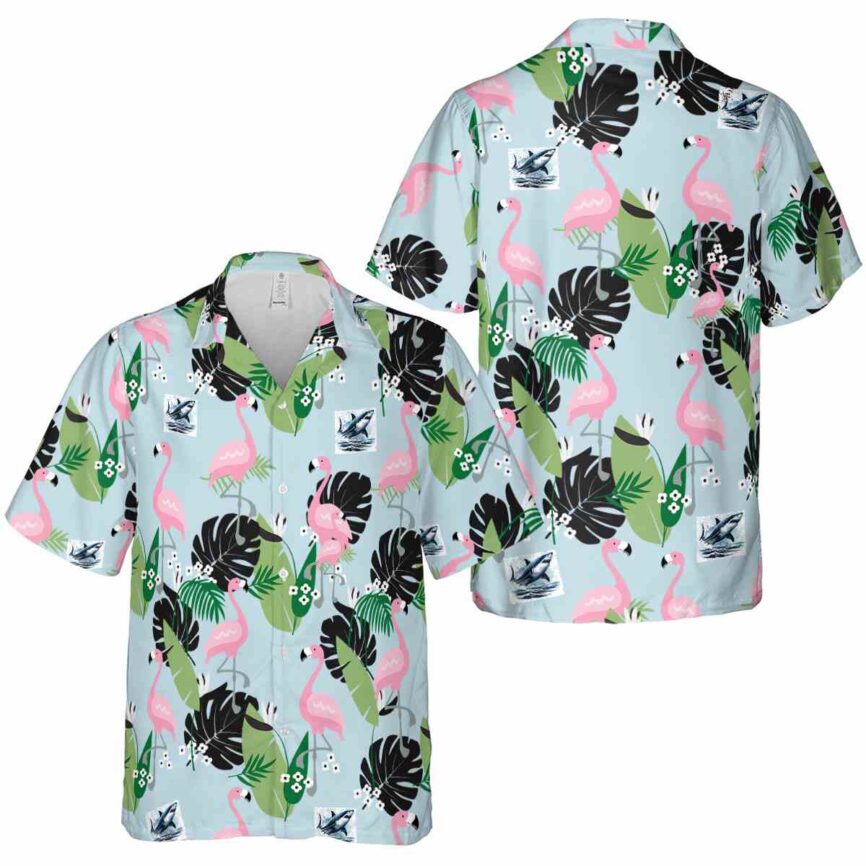 Shark Tropical Flamingo Hawaiian Shirt Premium grade