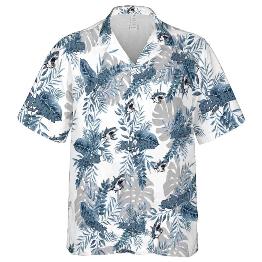 Shark Tropical Fronds Hawaiian Shirt Fashion forward
