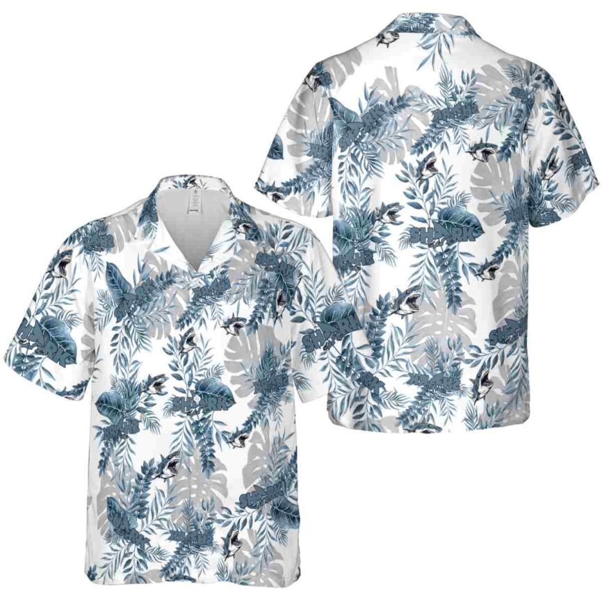 Shark Tropical Fronds Hawaiian Shirt Premium grade