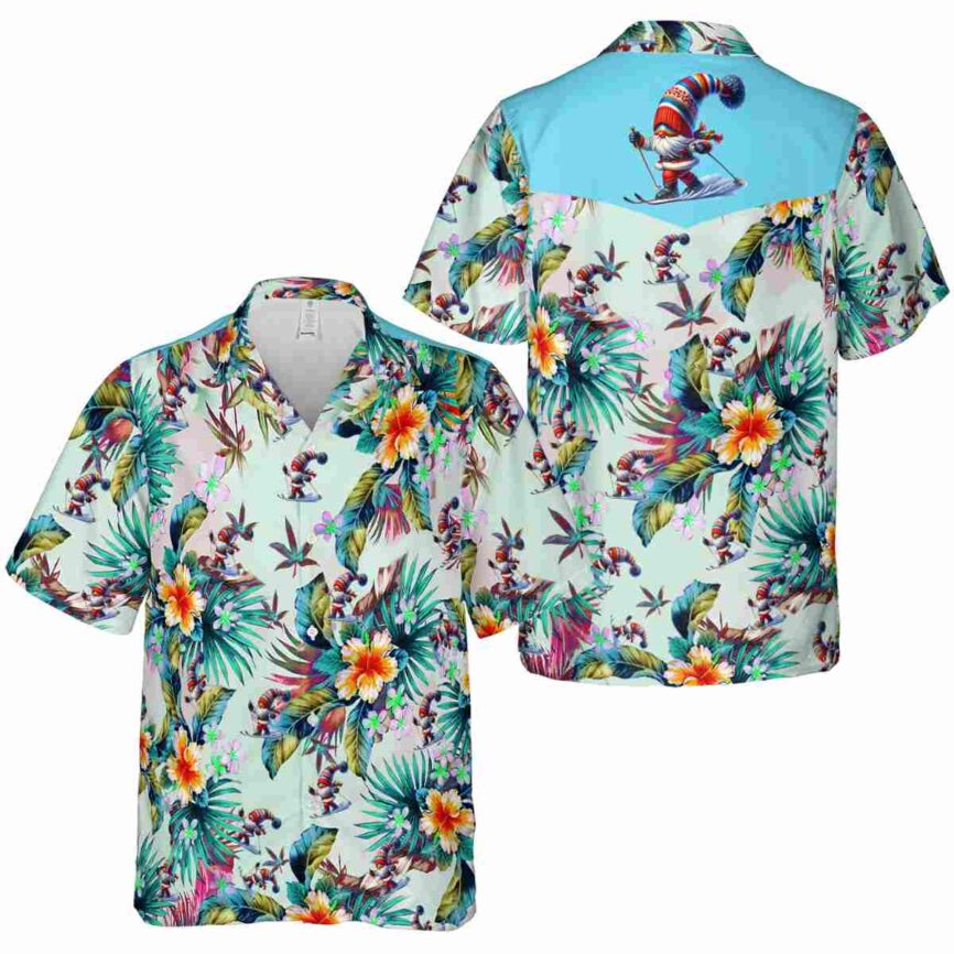 Skiing Floral Burst Hawaiian Shirt Premium grade