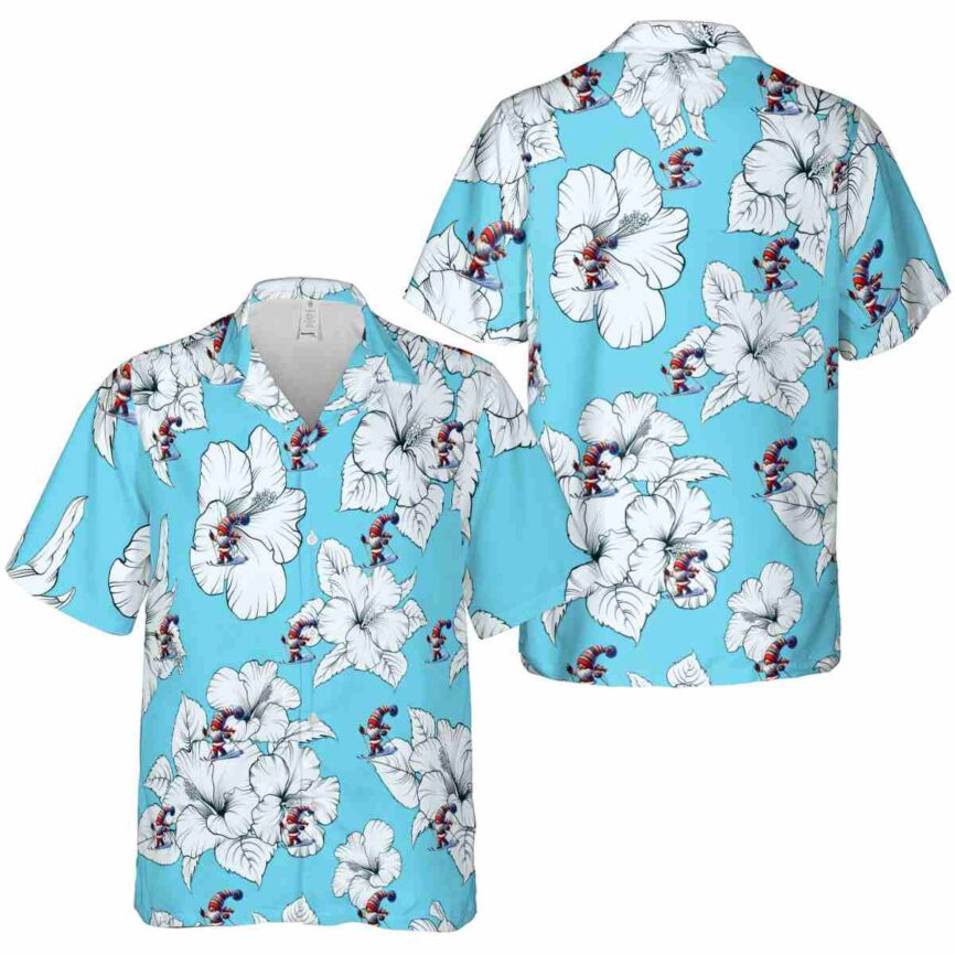 Skiing Hibiscus Flower Hawaiian Shirt Premium grade