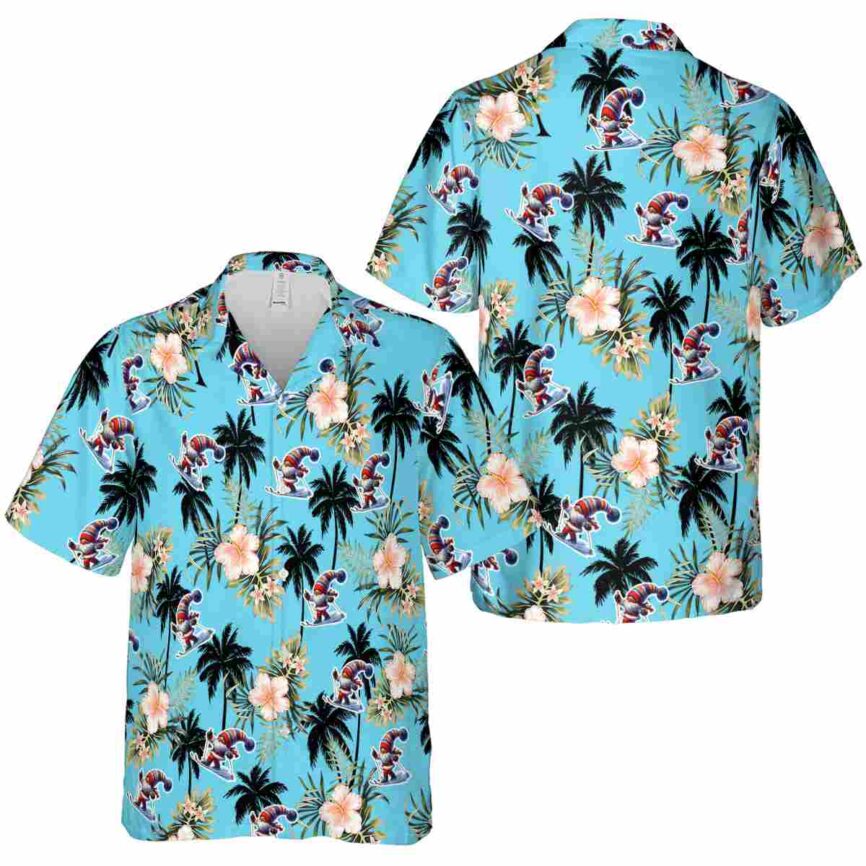 Skiing Hibiscus Palm Hawaiian Shirt Premium grade