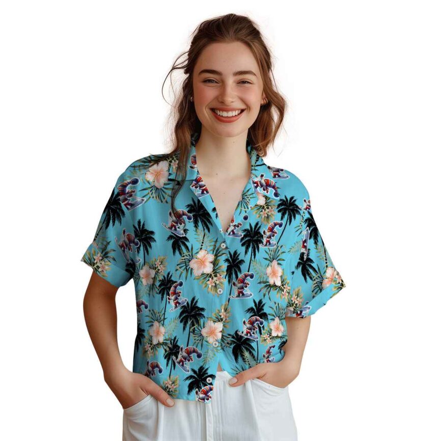 Skiing Hibiscus Palm Hawaiian Shirt Top rated