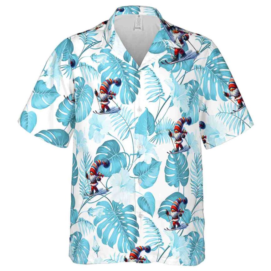 Skiing Leaf Pattern Hawaiian Shirt Fashion forward