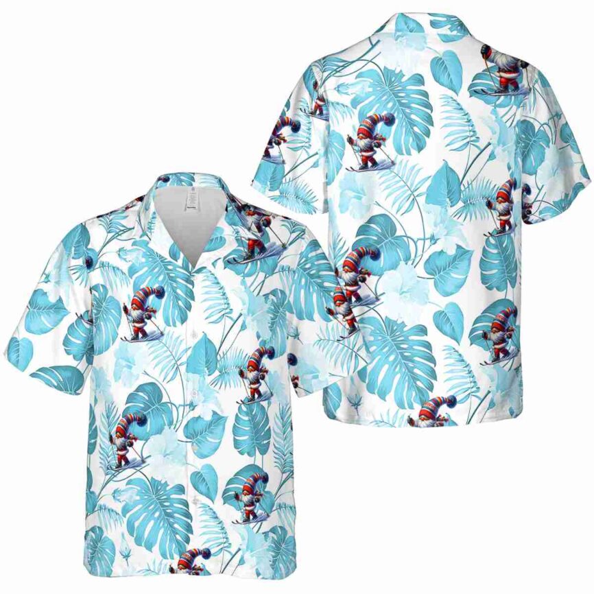 Skiing Leaf Pattern Hawaiian Shirt Premium grade
