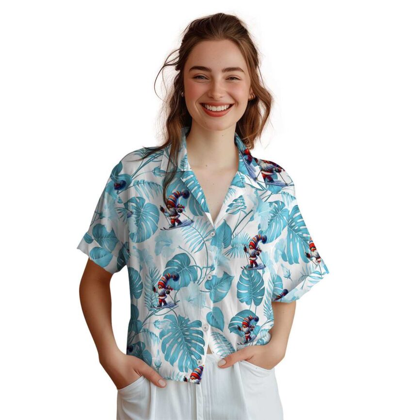 Skiing Leaf Pattern Hawaiian Shirt Top rated