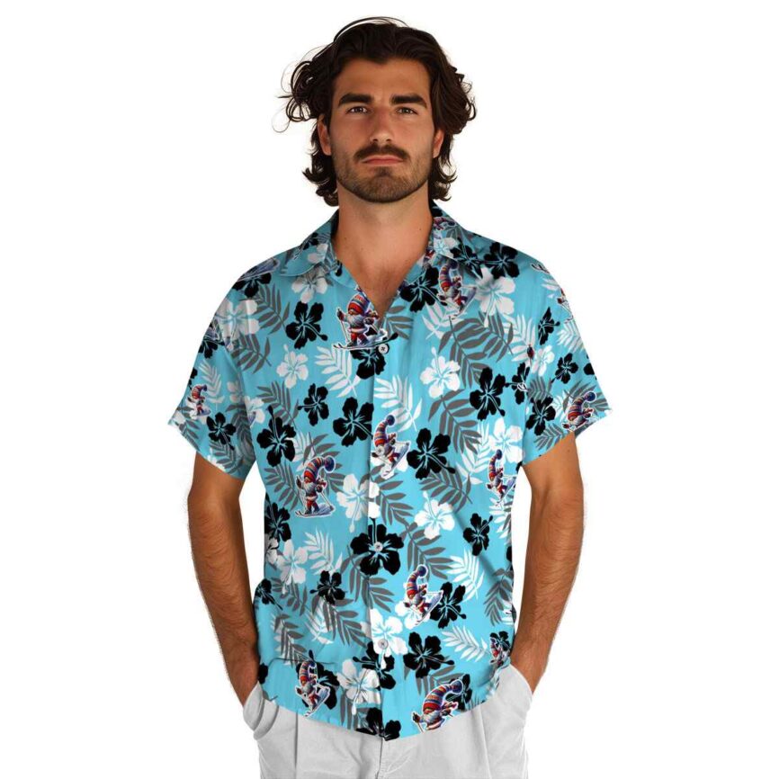 Skiing Leafy Hibiscus Hawaiian Shirt New Arrival