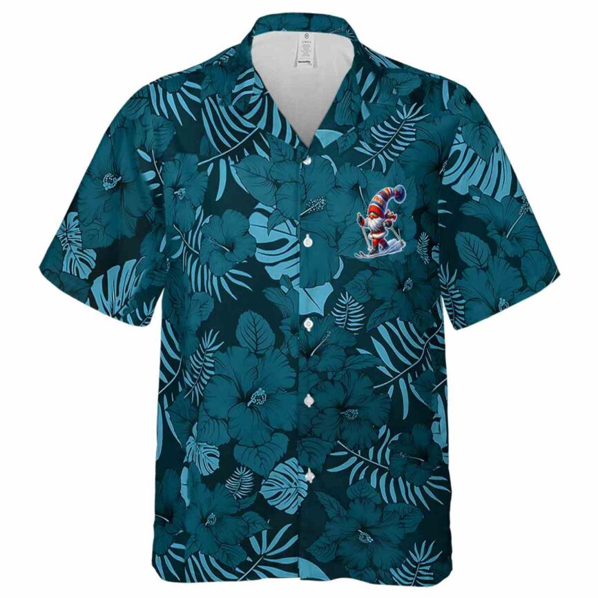 Skiing Monochrome Floral Hawaiian Shirt Fashion forward