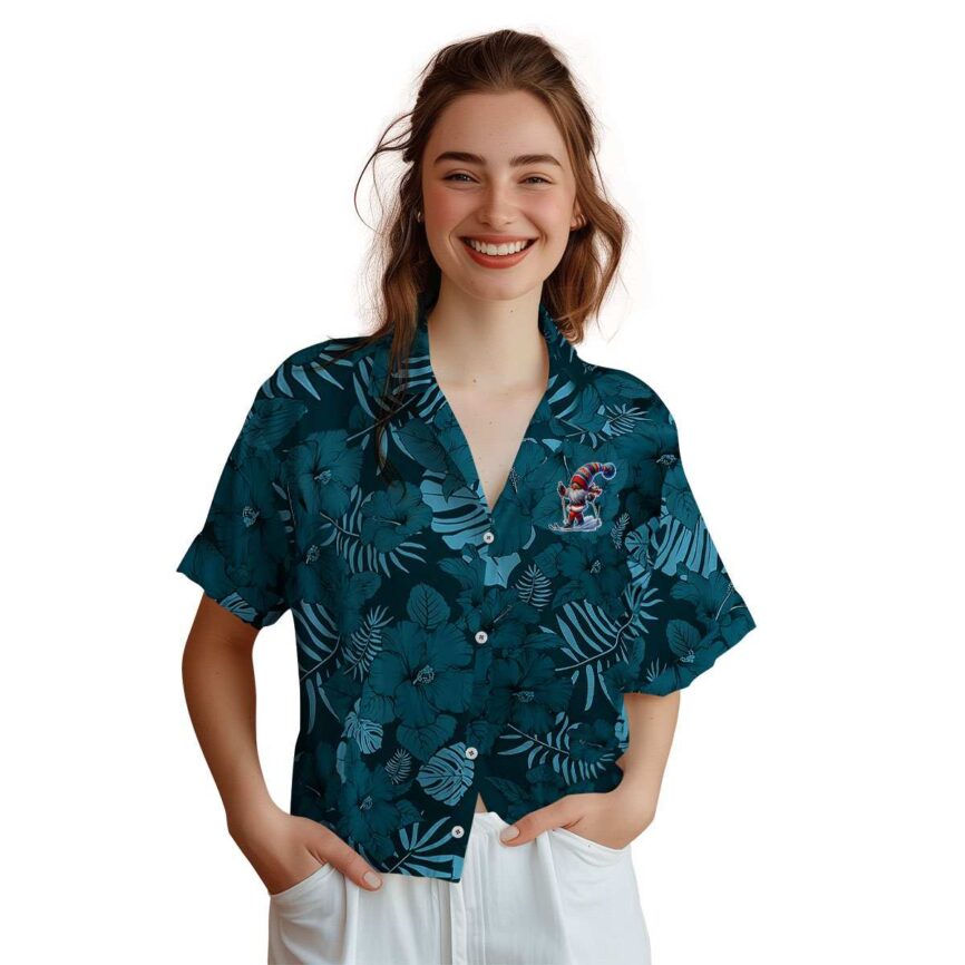 Skiing Monochrome Floral Hawaiian Shirt Top rated