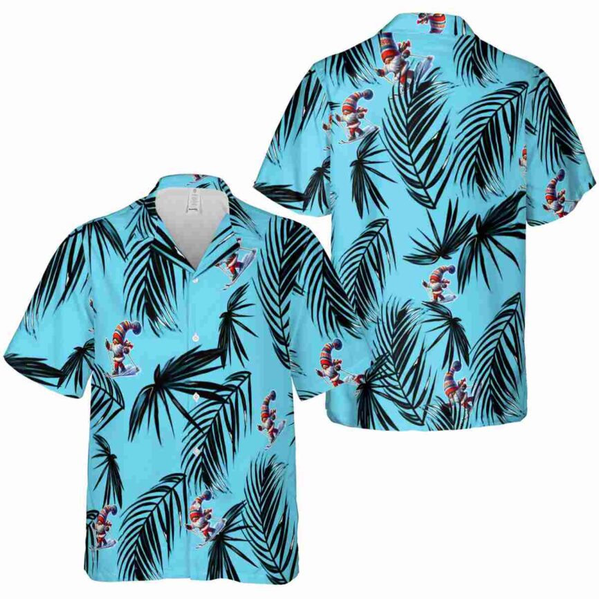 Skiing Monochrome Palm Hawaiian Shirt Premium grade
