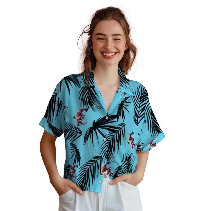 Skiing Monochrome Palm Hawaiian Shirt Top rated