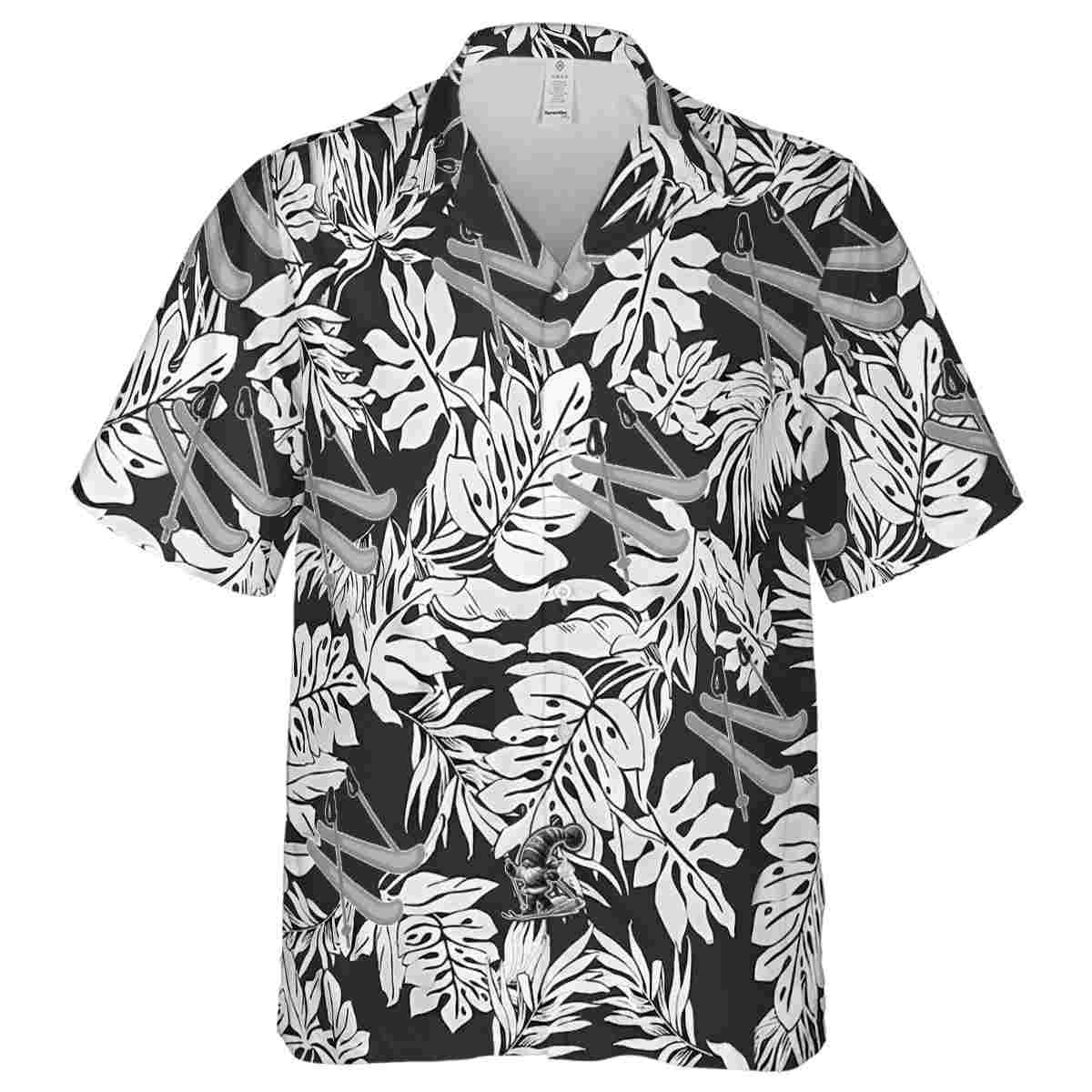 Skiing Monstera Foliage Hawaiian Shirt Fashion forward Skiing Monstera Foliage Hawaiian Shirt Fashion forward