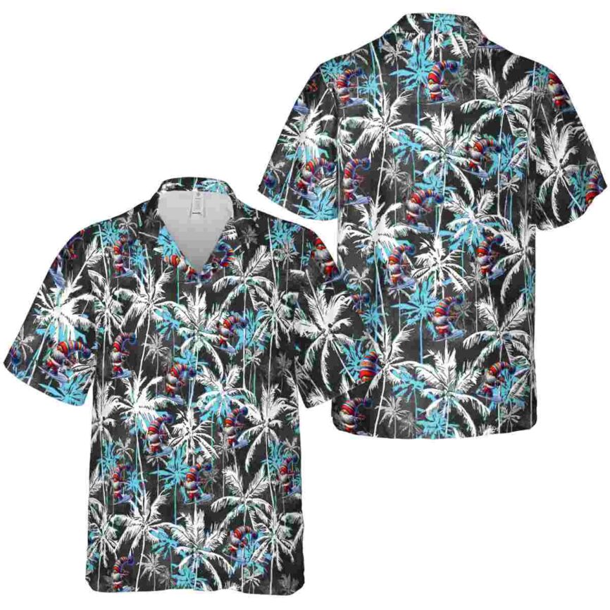 Skiing Palm Themed Hawaiian Shirt Premium grade