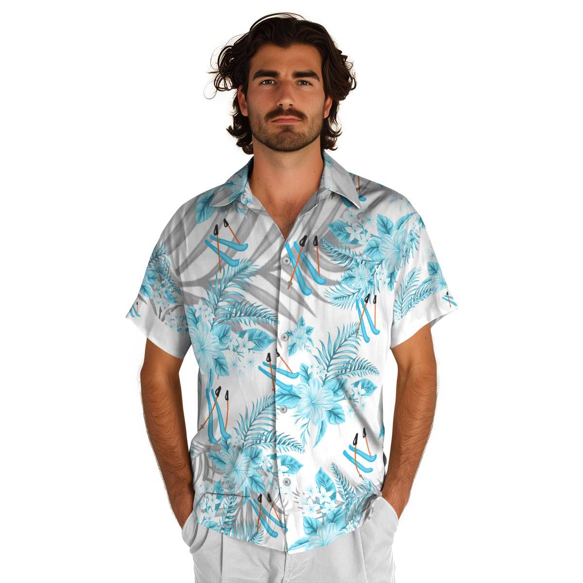Skiing Tropical Blossom Hawaiian Shirt New Arrival Skiing Tropical Blossom Hawaiian Shirt New Arrival