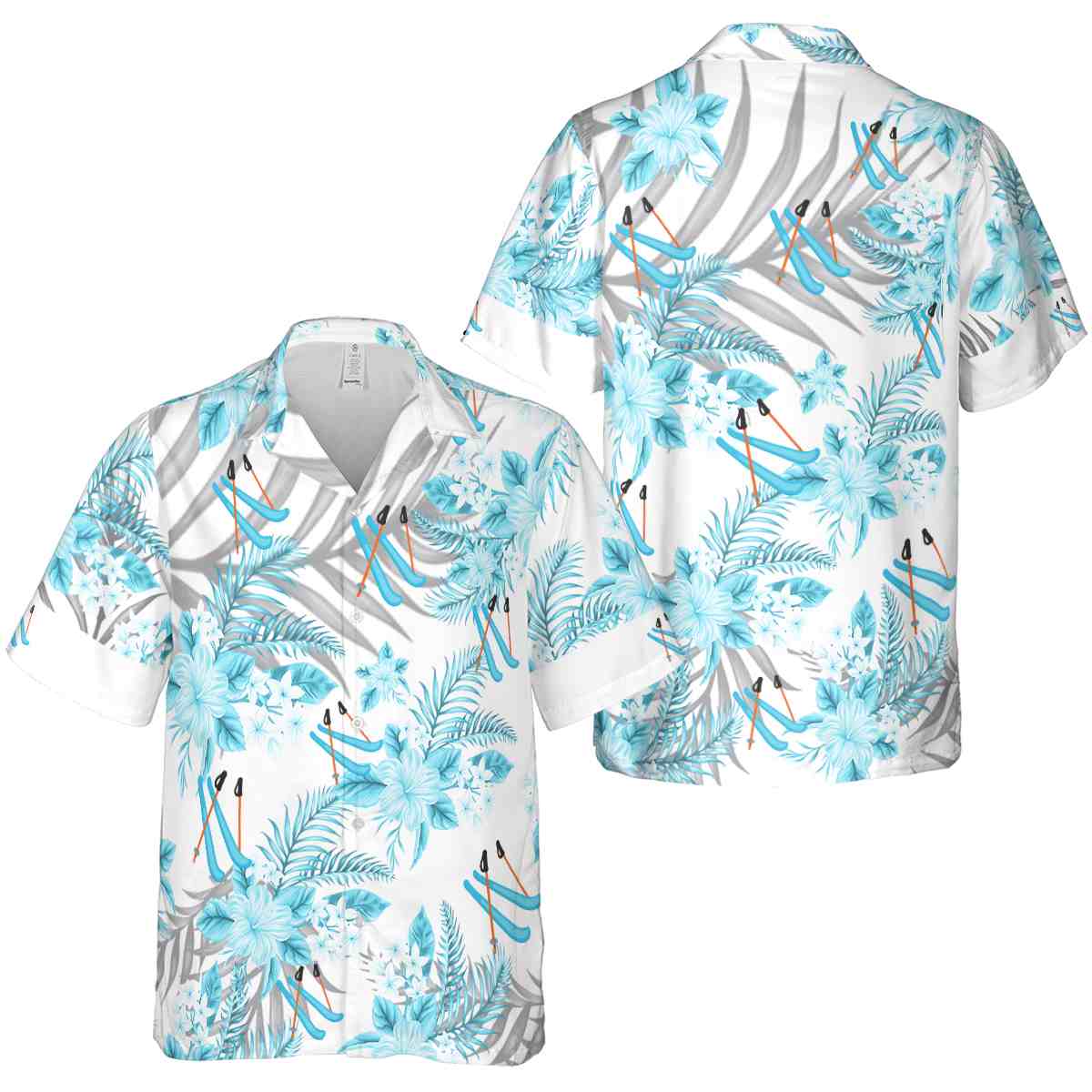 Skiing Tropical Blossom Hawaiian Shirt Premium grade Skiing Tropical Blossom Hawaiian Shirt Premium grade