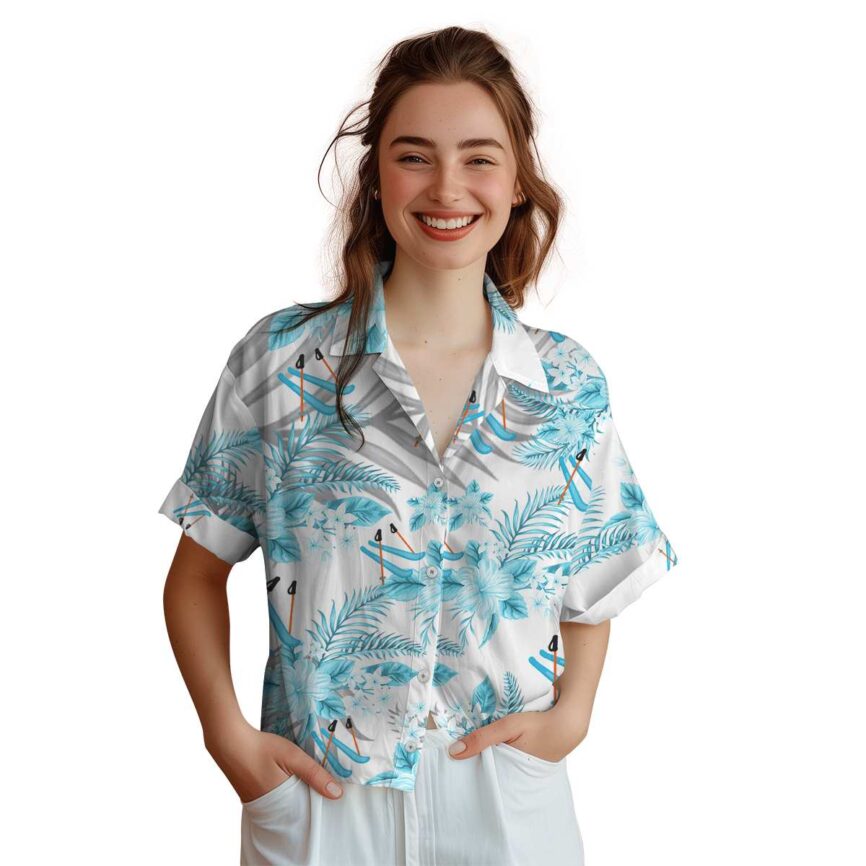 Skiing Tropical Blossom Hawaiian Shirt Top rated