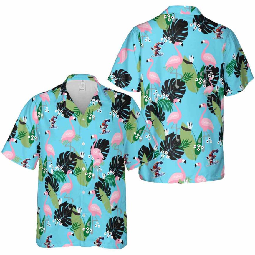 Skiing Tropical Flamingo Hawaiian Shirt Premium grade