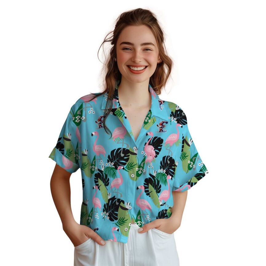 Skiing Tropical Flamingo Hawaiian Shirt Top rated