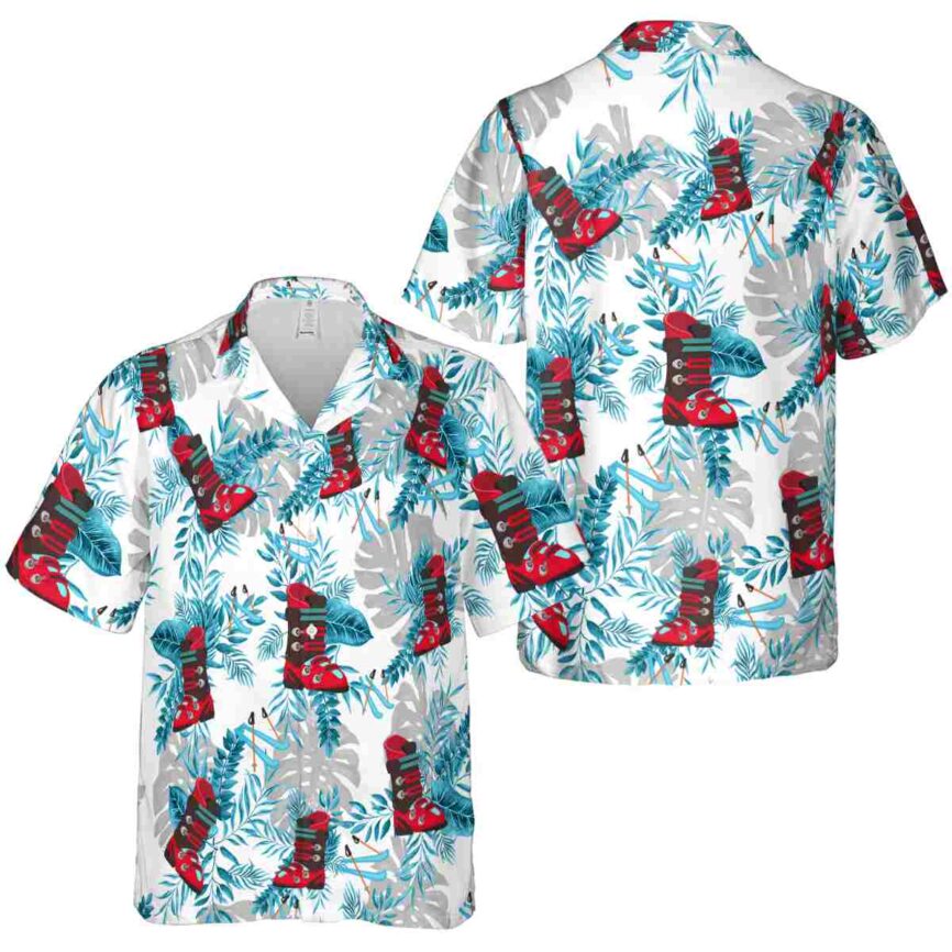 Skiing Tropical Fronds Hawaiian Shirt Premium grade