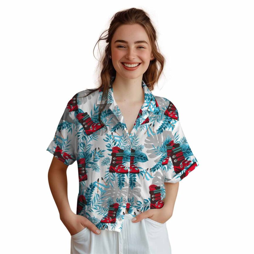 Skiing Tropical Fronds Hawaiian Shirt Top rated