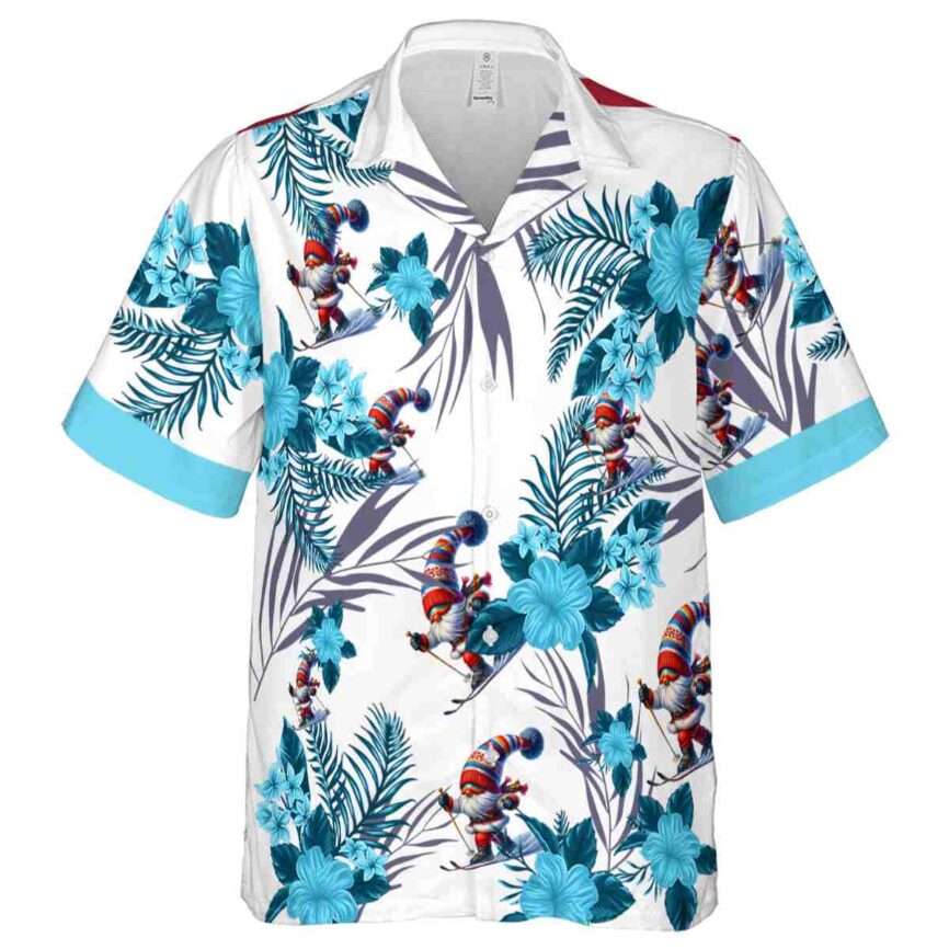 Skiing US Flag Floral Hawaiian Shirt Fashion forward