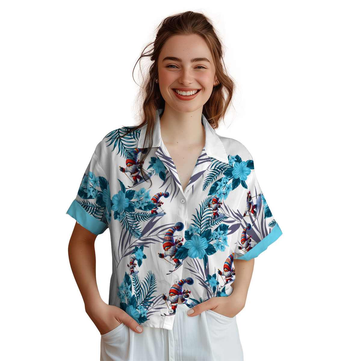 Skiing US Flag Floral Hawaiian Shirt Top rated Skiing US Flag Floral Hawaiian Shirt Top rated