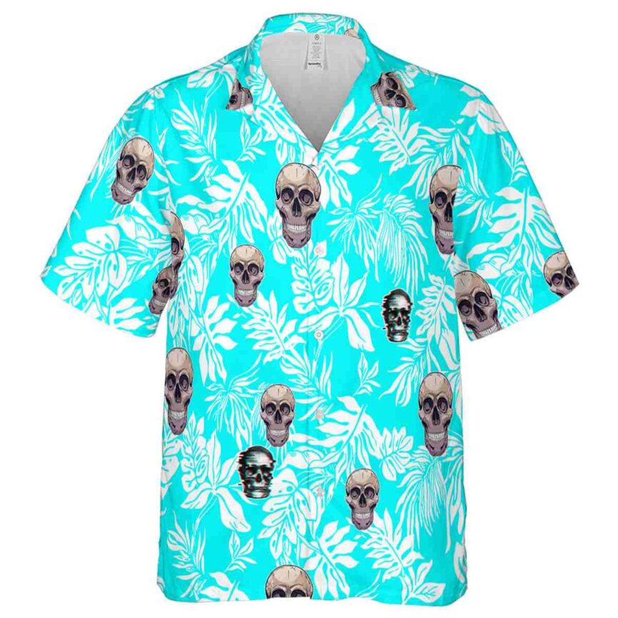 Skull Bold Foliage Hawaiian Shirt Fashion forward