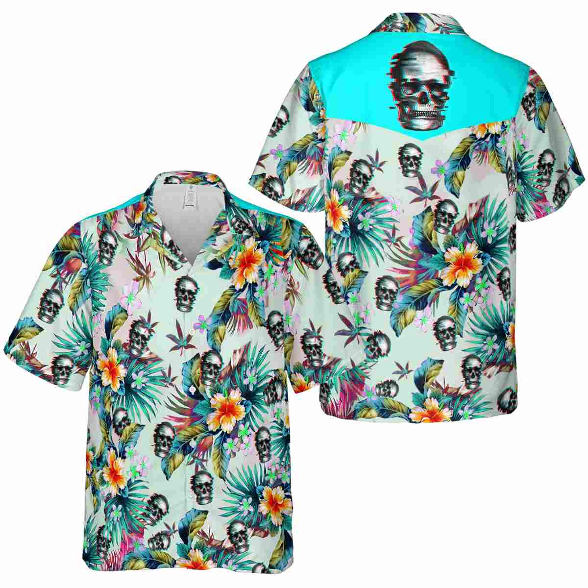 Skull Floral Burst Hawaiian Shirt Premium grade Skull Floral Burst Hawaiian Shirt Premium grade