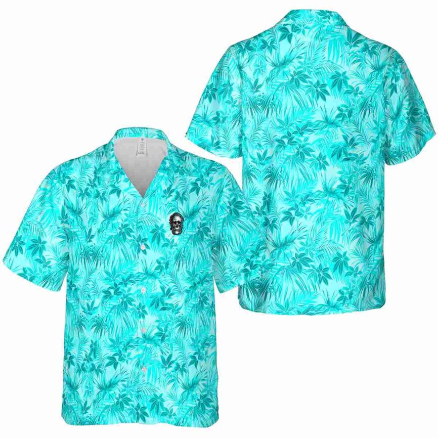 Skull Foliage Print Hawaiian Shirt Premium grade