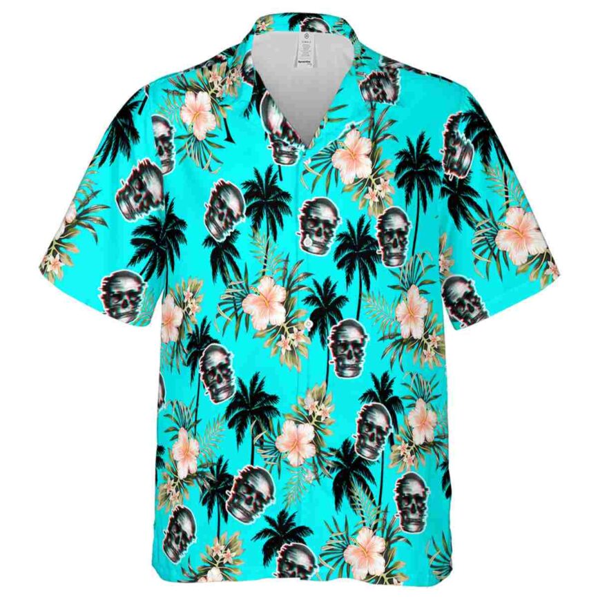 Skull Hibiscus Palm Hawaiian Shirt Fashion forward