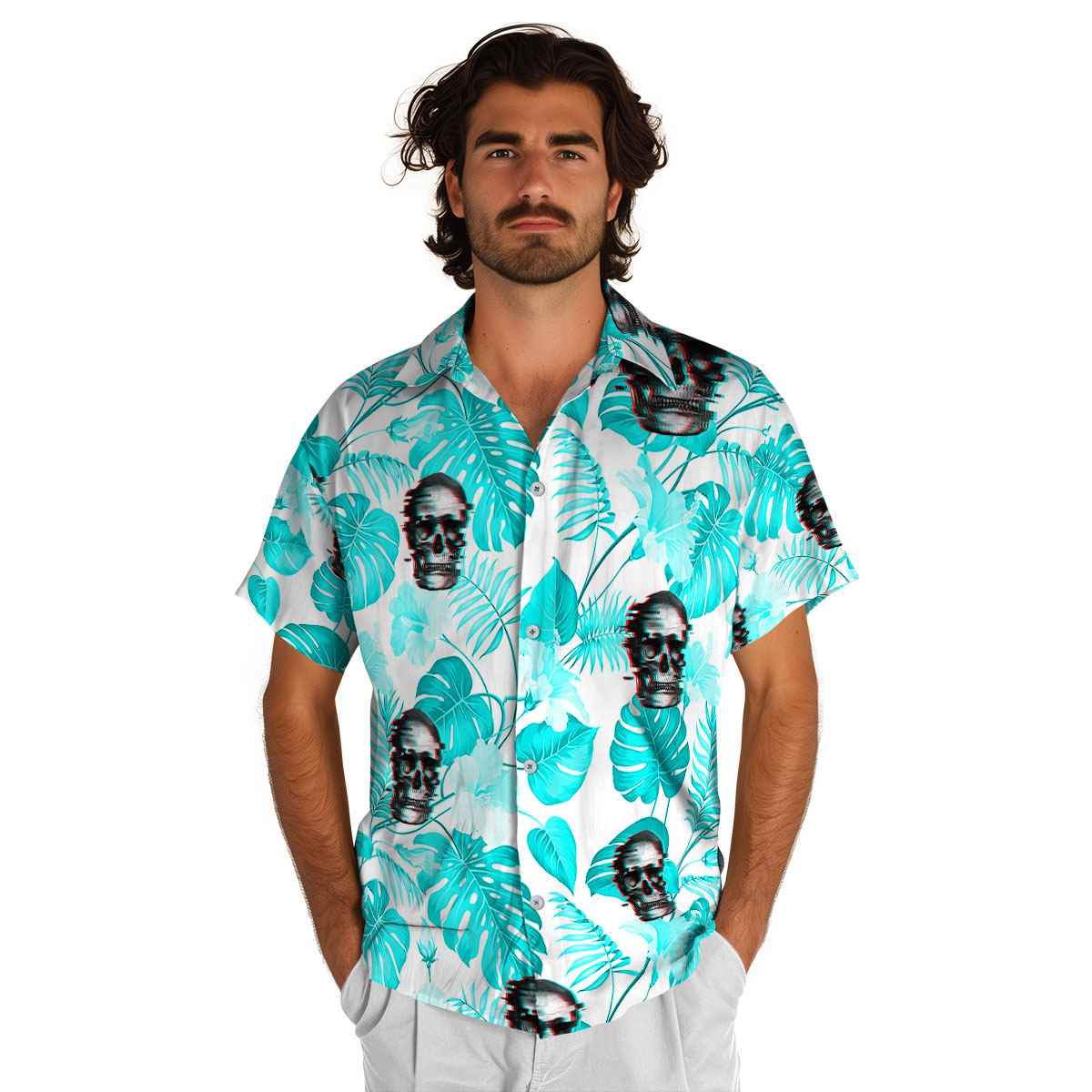 Skull Leaf Pattern Hawaiian Shirt New Arrival Skull Leaf Pattern Hawaiian Shirt New Arrival